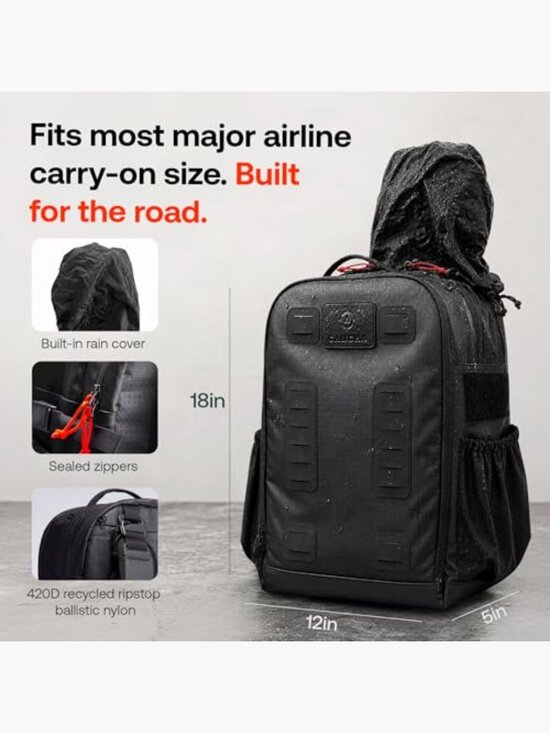 Modular Tennis Pickleball Backpack 30L, Fits 2 Rackets, Laptop, Shoes, Carry-On